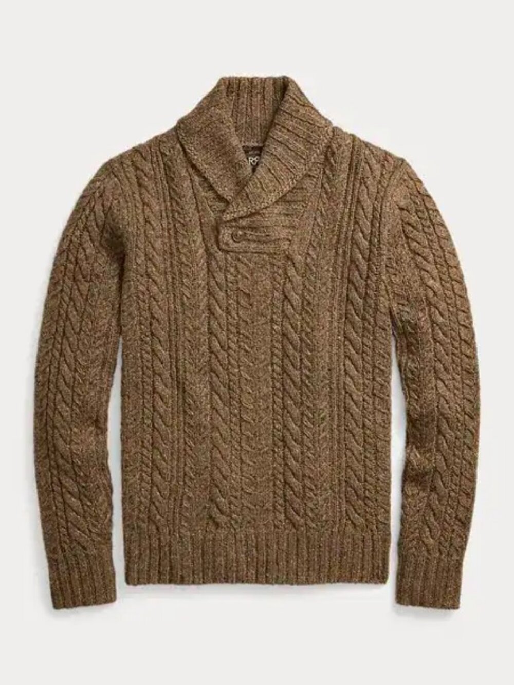 Ralph Lauren RRL Aran-Knit Shawl Collar Sweater, size XL